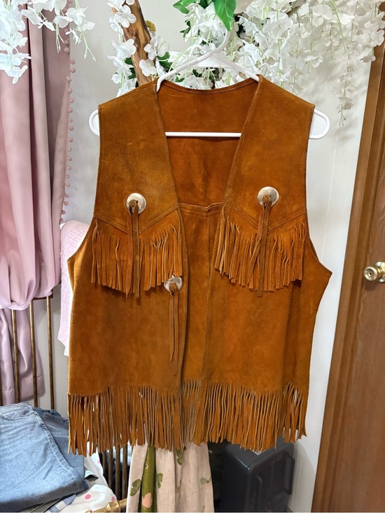 Vintage Jackets & Blazers - Vintage Suede Fringe Western Vest
